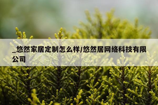 _悠然家居定制怎么样/悠然居网络科技有限公司
