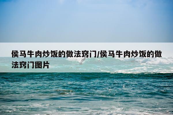 侯马牛肉炒饭的做法窍门/侯马牛肉炒饭的做法窍门图片