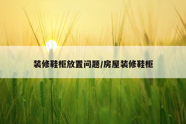 装修鞋柜放置问题/房屋装修鞋柜