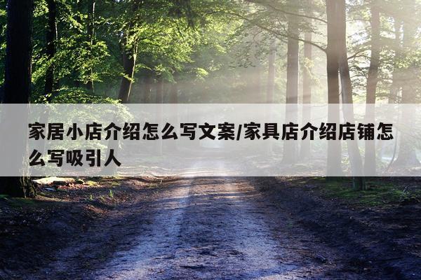 家居小店介绍怎么写文案/家具店介绍店铺怎么写吸引人