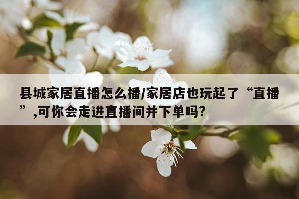 县城家居直播怎么播/家居店也玩起了“直播”,可你会走进直播间并下单吗?