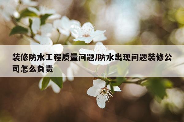 装修防水工程质量问题/防水出现问题装修公司怎么负责