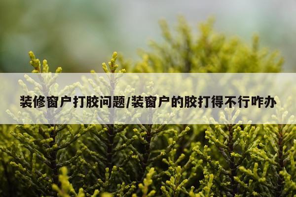 装修窗户打胶问题/装窗户的胶打得不行咋办