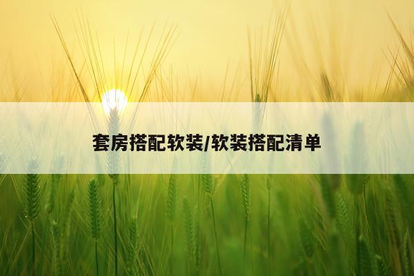 套房搭配软装/软装搭配清单
