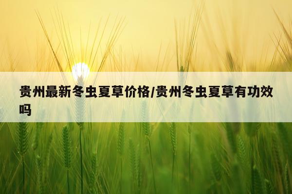 贵州最新冬虫夏草价格/贵州冬虫夏草有功效吗