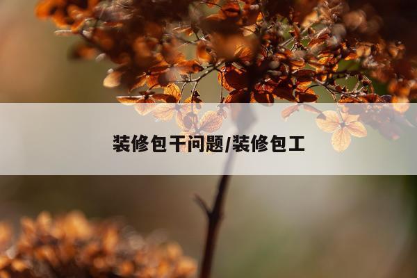 装修包干问题/装修包工