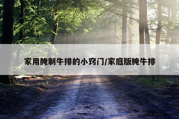 家用腌制牛排的小窍门/家庭版腌牛排