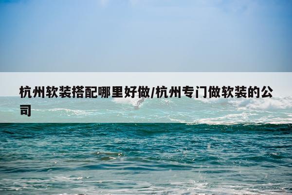 杭州软装搭配哪里好做/杭州专门做软装的公司