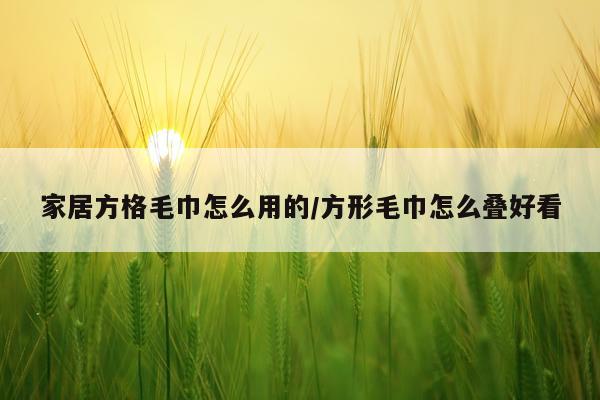 家居方格毛巾怎么用的/方形毛巾怎么叠好看