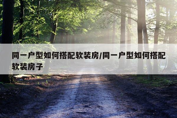 同一户型如何搭配软装房/同一户型如何搭配软装房子