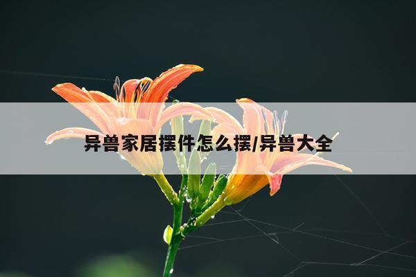 异兽家居摆件怎么摆/异兽大全