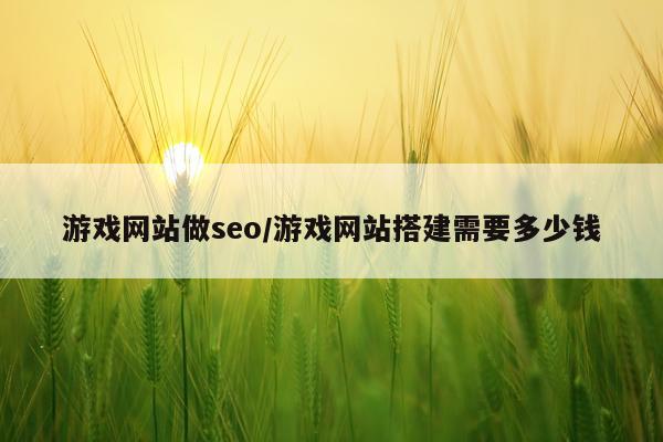 游戏网站做seo/游戏网站搭建需要多少钱