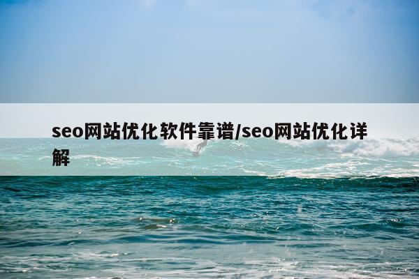 seo网站优化软件靠谱/seo网站优化详解