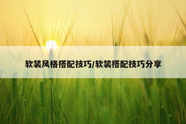 软装风格搭配技巧/软装搭配技巧分享