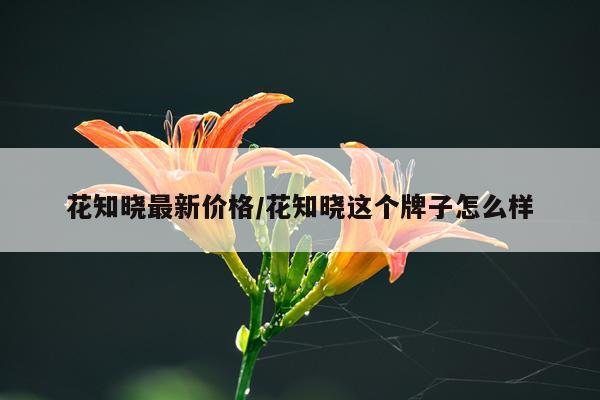 花知晓最新价格/花知晓这个牌子怎么样