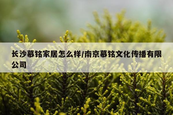长沙慕铭家居怎么样/南京慕铭文化传播有限公司