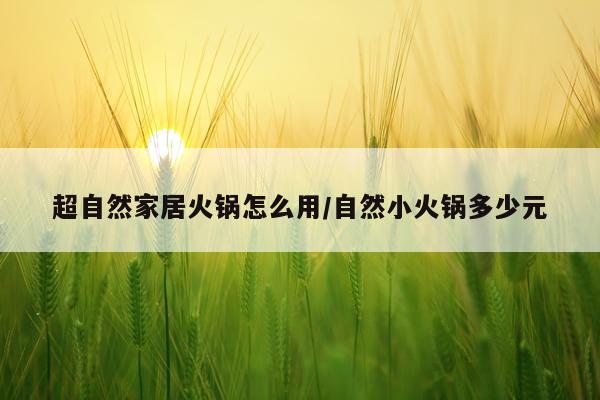 超自然家居火锅怎么用/自然小火锅多少元