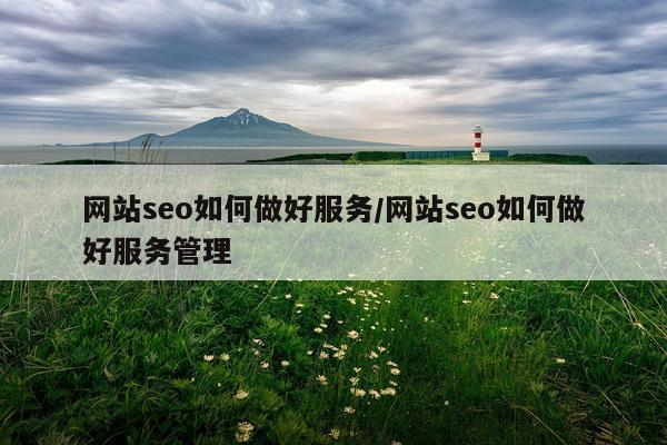网站seo如何做好服务/网站seo如何做好服务管理