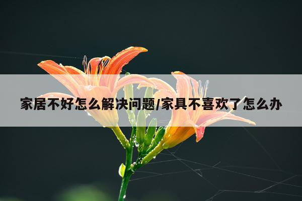 家居不好怎么解决问题/家具不喜欢了怎么办