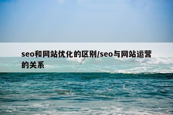 seo和网站优化的区别/seo与网站运营的关系