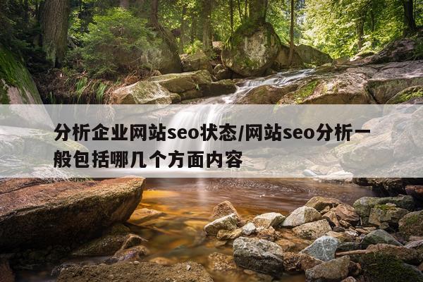 分析企业网站seo状态/网站seo分析一般包括哪几个方面内容