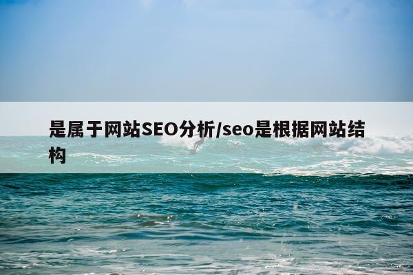 是属于网站SEO分析/seo是根据网站结构