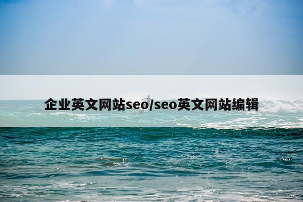 企业英文网站seo/seo英文网站编辑