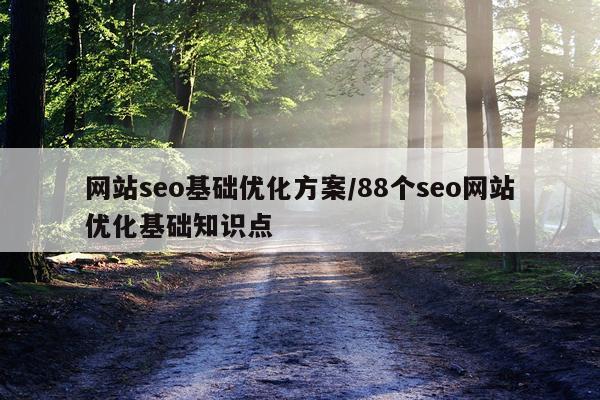 网站seo基础优化方案/88个seo网站优化基础知识点