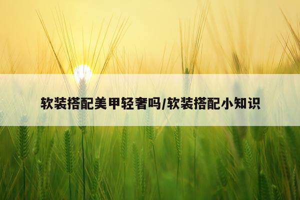 软装搭配美甲轻奢吗/软装搭配小知识