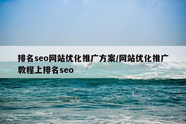 排名seo网站优化推广方案/网站优化推广教程上排名seo
