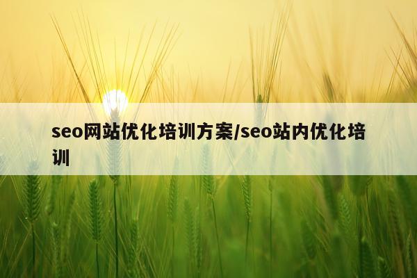 seo网站优化培训方案/seo站内优化培训