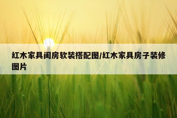 红木家具闺房软装搭配图/红木家具房子装修图片