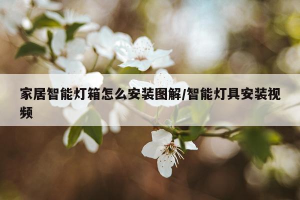 家居智能灯箱怎么安装图解/智能灯具安装视频