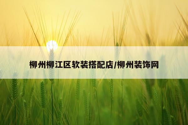 柳州柳江区软装搭配店/柳州装饰网