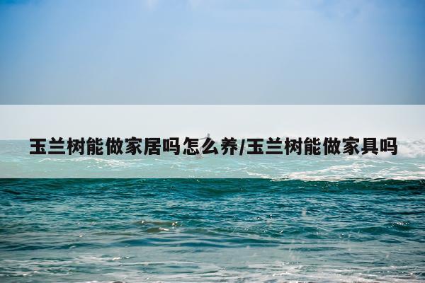 玉兰树能做家居吗怎么养/玉兰树能做家具吗