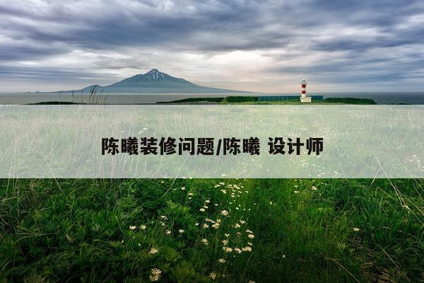 陈曦装修问题/陈曦 设计师