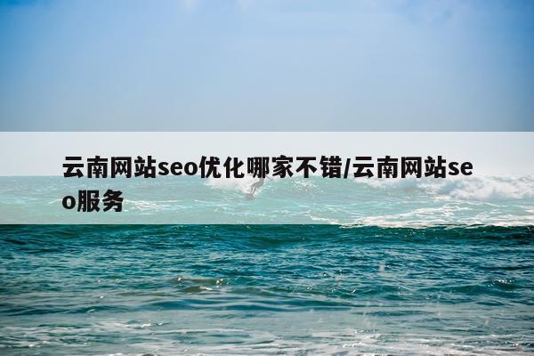 云南网站seo优化哪家不错/云南网站seo服务