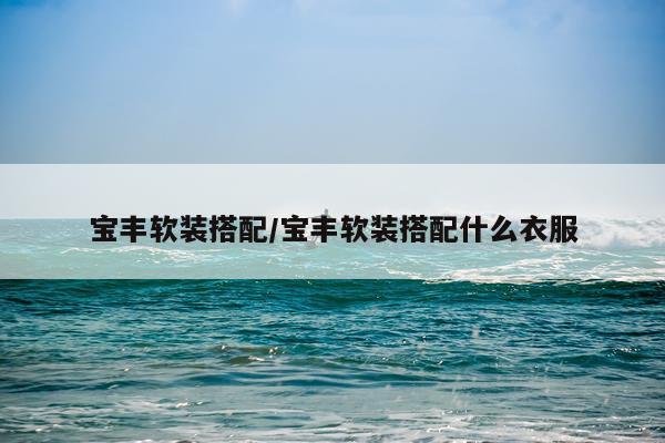 宝丰软装搭配/宝丰软装搭配什么衣服