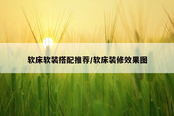 软床软装搭配推荐/软床装修效果图