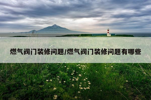 燃气阀门装修问题/燃气阀门装修问题有哪些