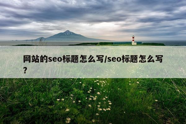 网站的seo标题怎么写/seo标题怎么写?