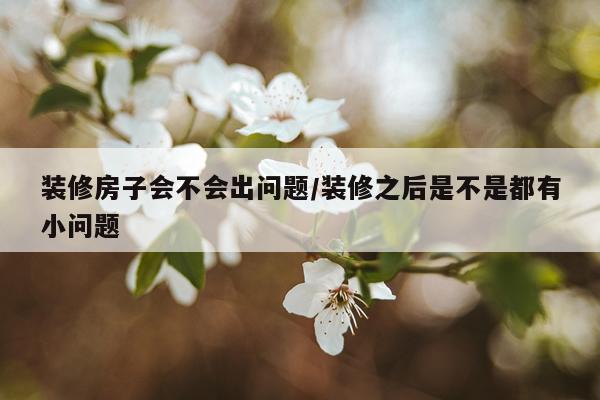 装修房子会不会出问题/装修之后是不是都有小问题