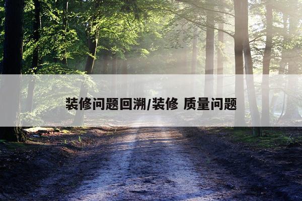 装修问题回溯/装修 质量问题