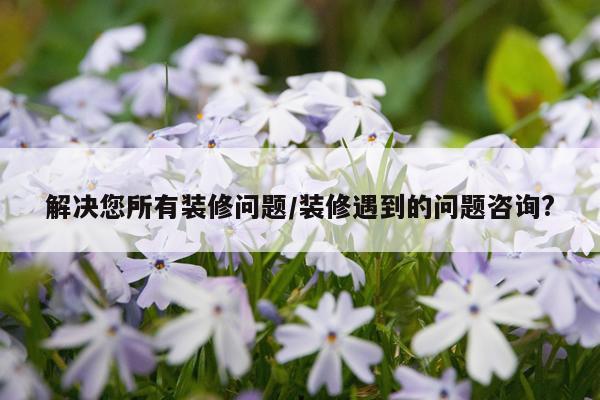 解决您所有装修问题/装修遇到的问题咨询?