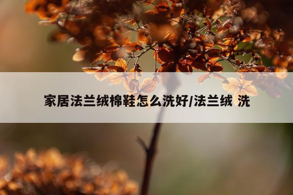 家居法兰绒棉鞋怎么洗好/法兰绒 洗