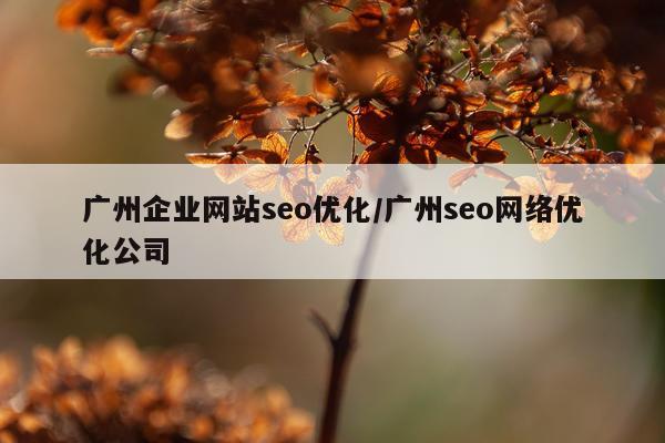广州企业网站seo优化/广州seo网络优化公司