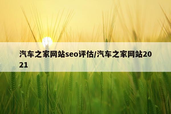 汽车之家网站seo评估/汽车之家网站2021
