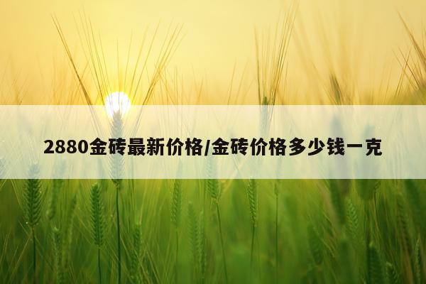 2880金砖最新价格/金砖价格多少钱一克