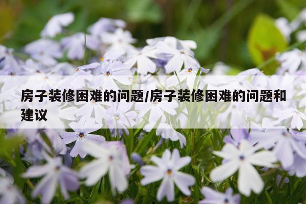 房子装修困难的问题/房子装修困难的问题和建议
