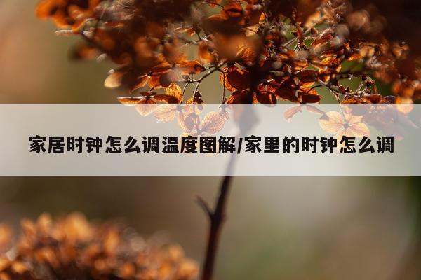 家居时钟怎么调温度图解/家里的时钟怎么调